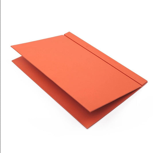 Luna Leder Schreibtischset 10 Zubehör Orange mit doppeltem Dokumentenständer