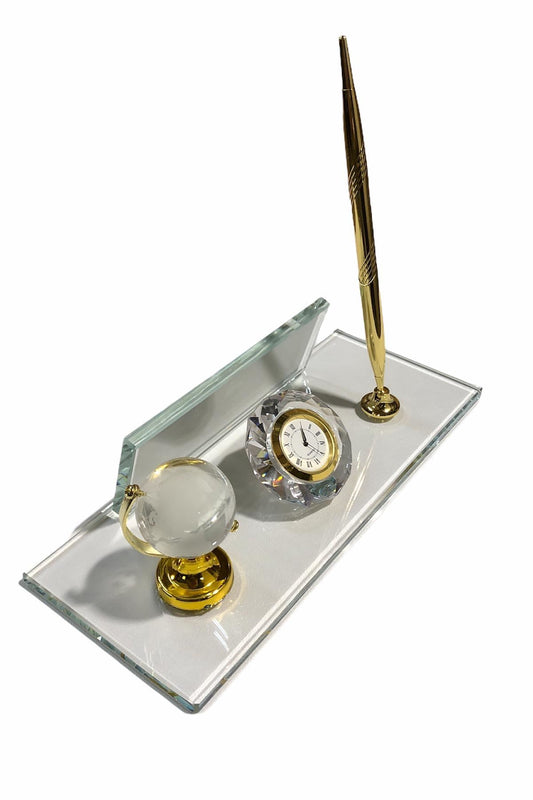 Namensschild aus Glas für den Schreibtisch