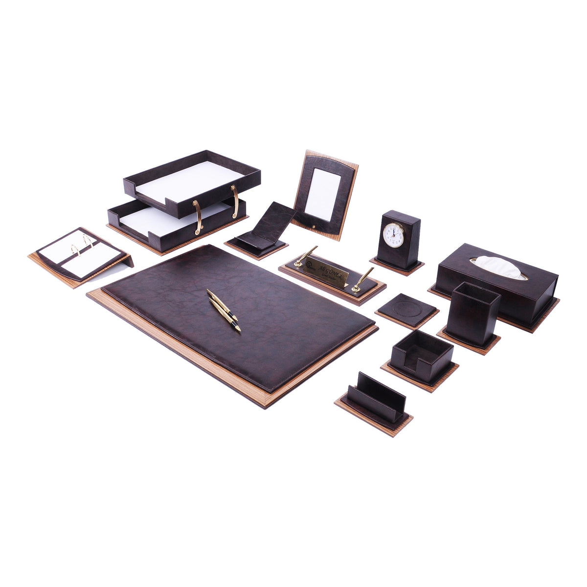 Star 14-Piece Desk Set — Brown