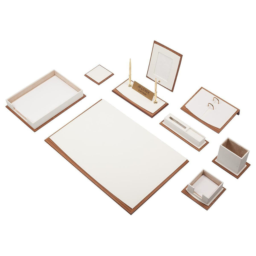Star 11-Piece Desk Set with Single Tray — White