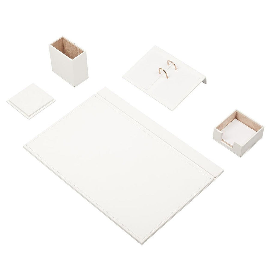 Luna 5-Piece Desk Set — White