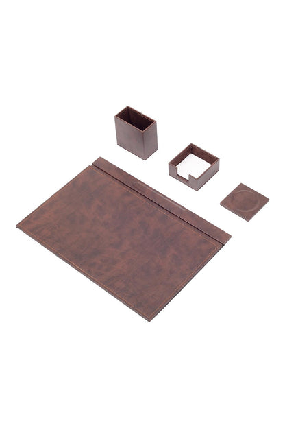 Luna Leather Desk Set 4 Accessories Blue