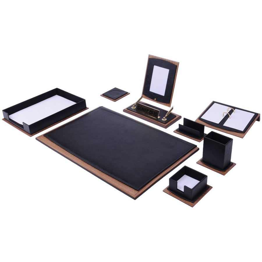 Star 11-Piece Desk Set with Single Tray — Black