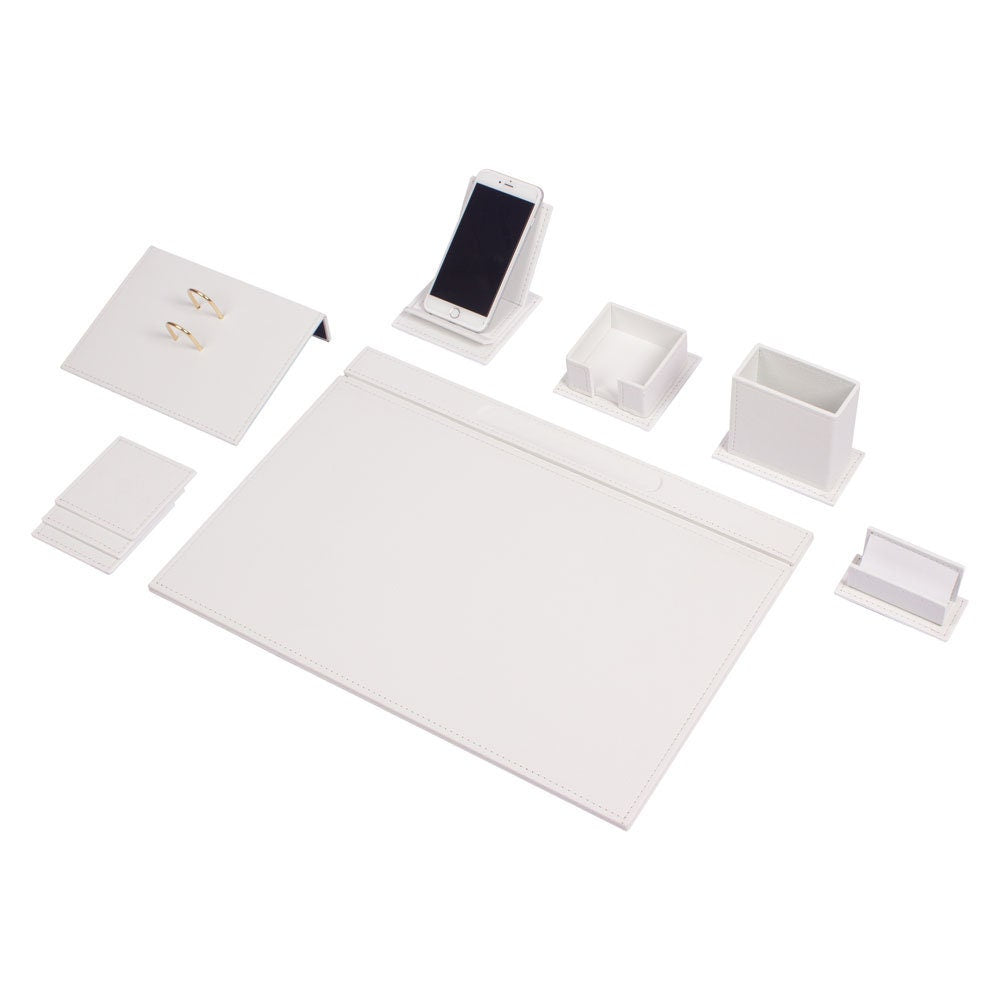 Vega 9-Piece Desk Set — White