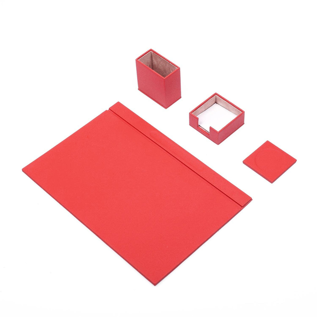 Luna 4-Piece Desk Set — Red