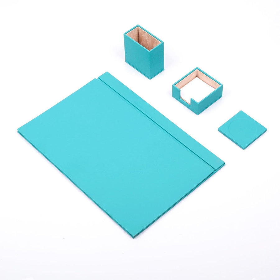 Luna 4-Piece Desk Set — Turquoise