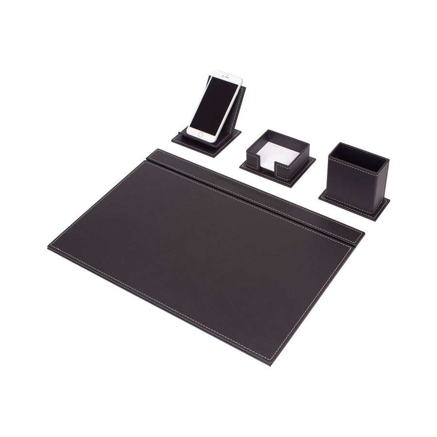 Vega 4-Piece Desk Set — Black