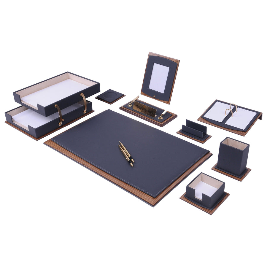 Star 11-Piece Desk Set with Two-Tier Tray — White