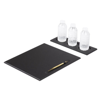 Faux Leather Signature Desk Pad With Round Coaster