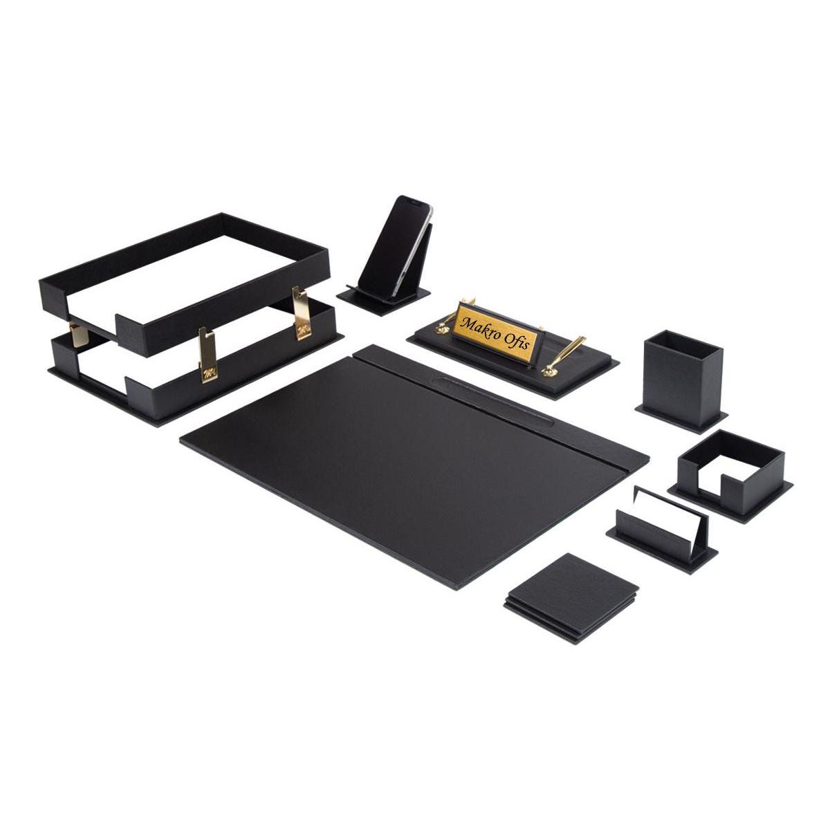 Galaxy 12-Piece Desk Set — Brown