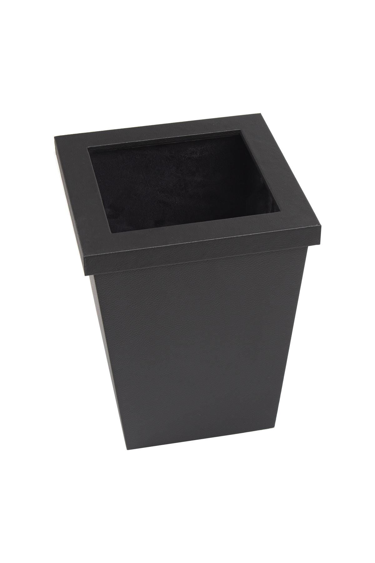 Faux Leather Square Trash Bin