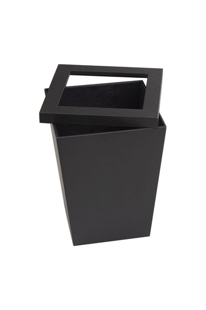 Faux Leather Square Trash Bin