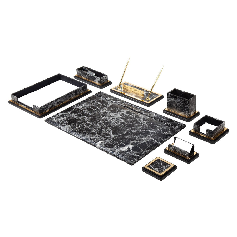 Pulsar 10-Piece Desk Set — Brown