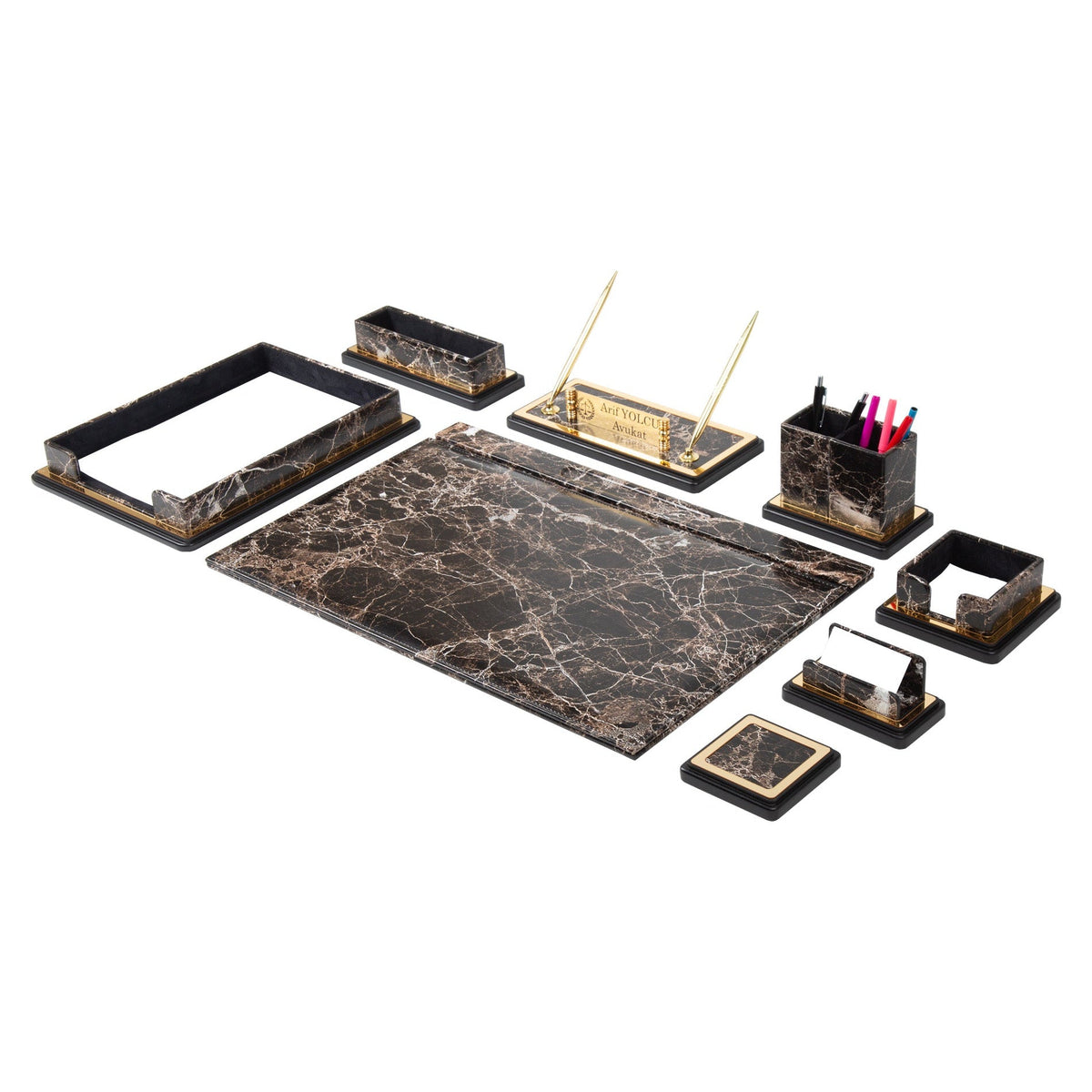 Pulsar 10-Piece Desk Set — Yellow